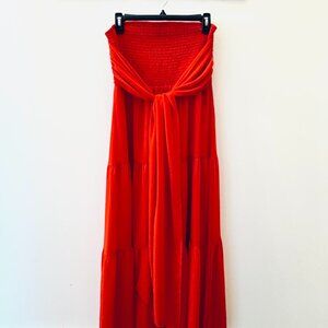 Tie front Tiered Maxi Dress